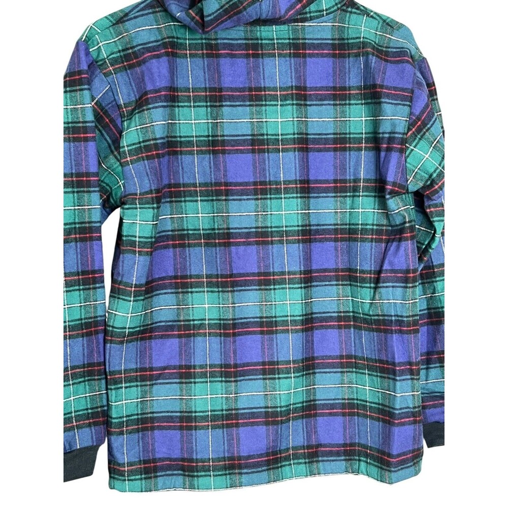 The Vermont Flannel Company 1/4 Button Up Plaid Hoodie Pullover Youth M (10-12) - Picture 10 of 10